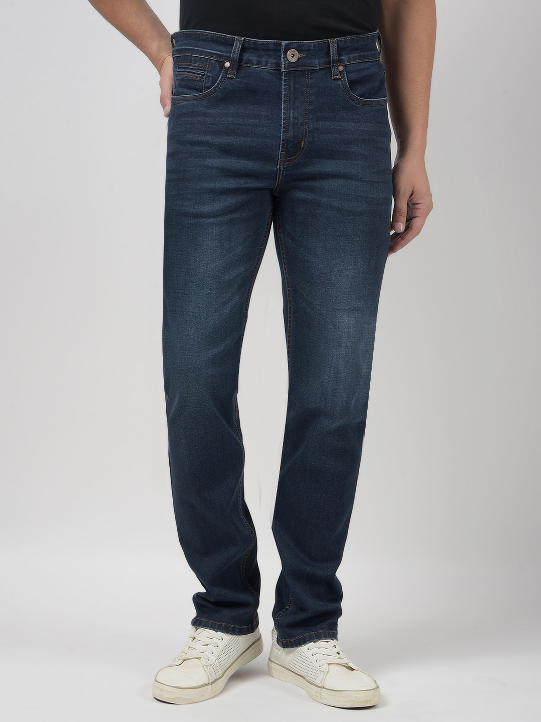 Numero Uno Men Solid Dark Blue Jeans